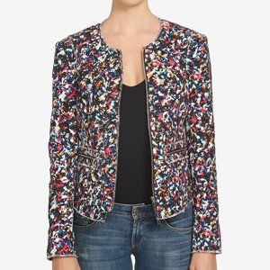 1.STATE Printed Raw Edge Jacket